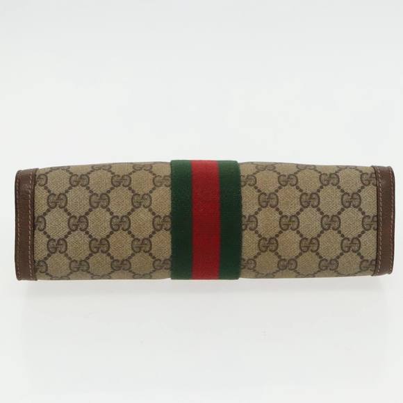 GUCCI GG Supreme Web Sherry Line Clutch Bag PVC Beige 84 014 2125 28 Auth th5404 - Picture 7 of 16